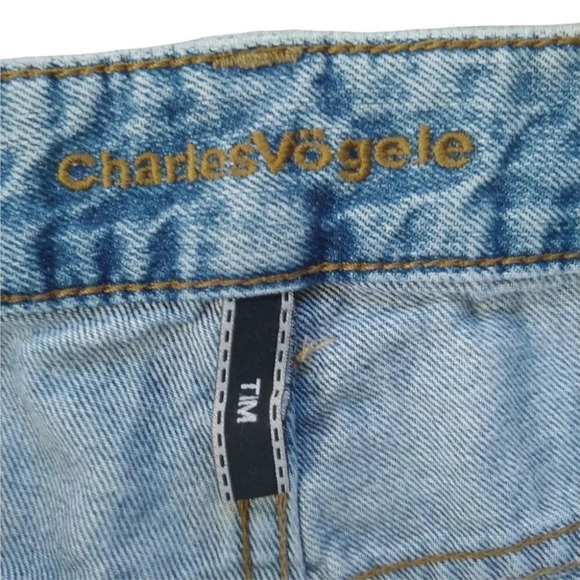 Charles Vogele Denim Jean Cutoffs Light Distressing Comfort Waist Straight  Leg - Picture 9 of 9